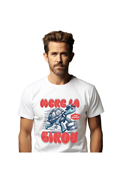 StoryGift Romania Tricou Barbati cu Broasca Testoasa Cu Palarie Si Cravata Al...