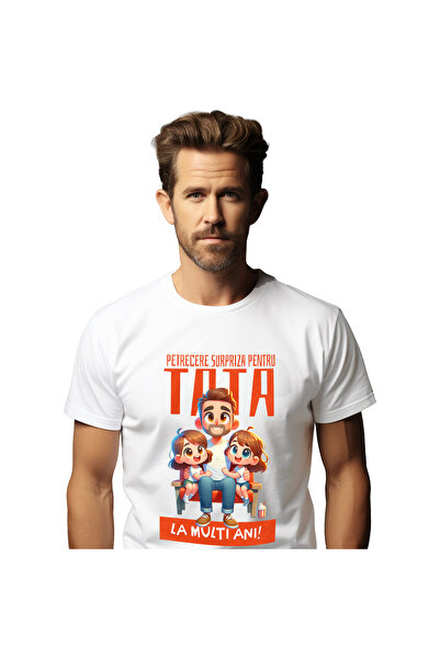 StoryGift Romania Tricou Barbati cu Tata Super erou Pelerina Rosie Cu fata Co...