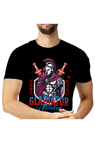 StoryGift Romania Tricou Barbati cu Luptator Cu Armura DE Fier Stil razboinic...