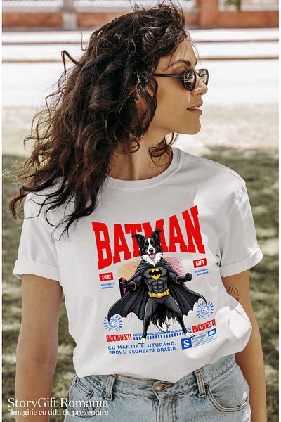StoryGift Romania Tricou Femei cu Manusi De Box Rosii Supereroi Personaje Contact Periculos Copii ,White_XL