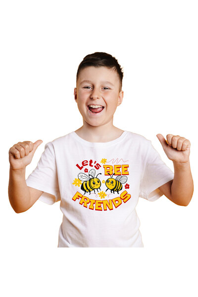 StoryGift Romania Tricou Copii cu Pereche Albine Vesele Prieteni Iubire Flori...