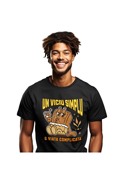 StoryGift Romania Tricou Barbati cu Tableta De Ciocolata Relaxare Fumand Iubi...