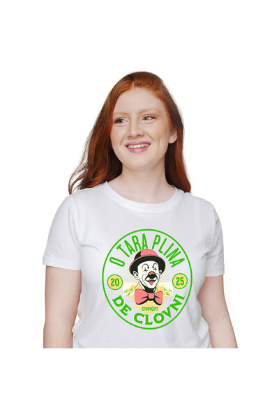 StoryGift Romania Tricou Femei cu Cerc Stil Moneda Clovn Cu papion Si Palarie...