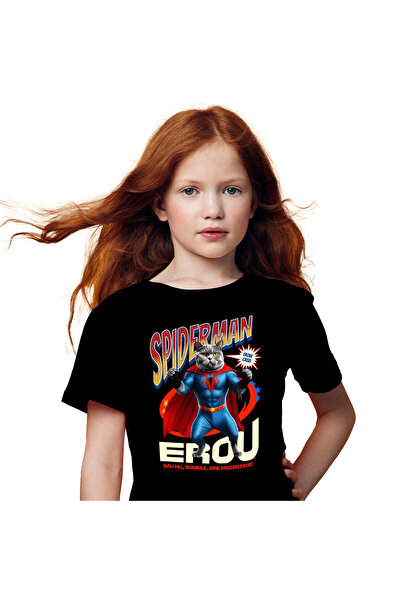 StoryGift Romania Tricou Copii cu British Shorthair Caine In Costum de Spider...