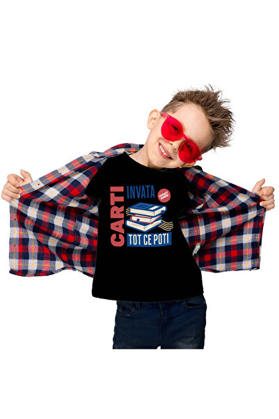 StoryGift Romania Tricou Copii cu Teanc DE Carti Motivational Dezvoltare Pers...