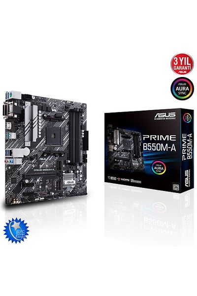 ASUS Prime B550M-A Amd B550 Socket Am4 Ddr4 4600(Oc)Mhz Matx Gaming (Player) Motherboard