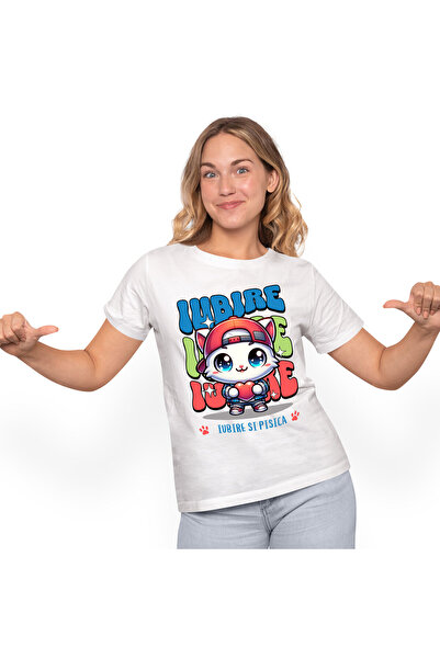 StoryGift Romania Tricou Femei cu Pisica Alba Stil Gangster Cu Palarie Rosie ...