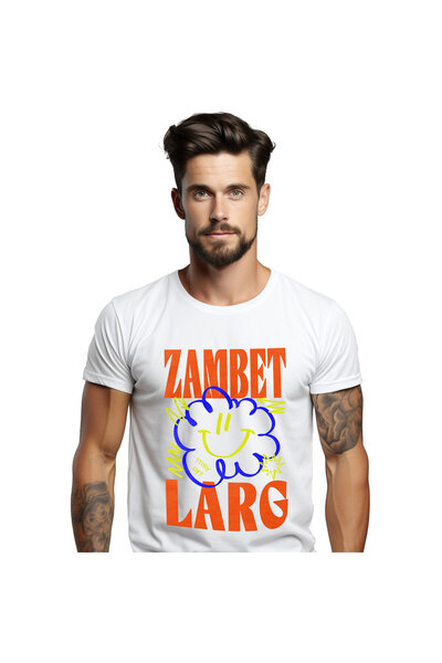 StoryGift Romania Tricou Barbati cu Floare Colorata Zambitoare Zambet larg, I...