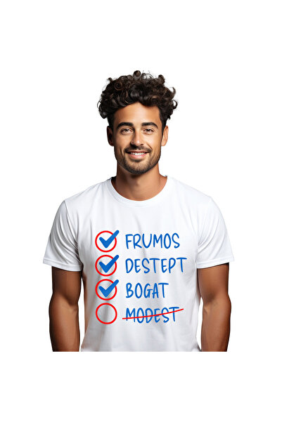StoryGift Romania Tricou Barbati cu Lista cerinte Indeplinite baiat Modest Iu...