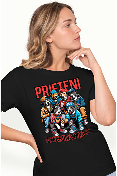 StoryGift Romania Tricou Femei Prietenii mei, familia mea caini gangster, iub...