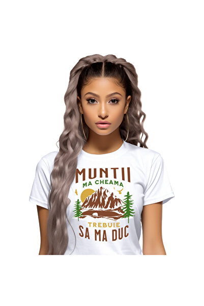 StoryGift Romania Tricou Femei cu Iubitorii De Munte Si Aventura, Padure, Animale Salbatice Urs, V,White_XS