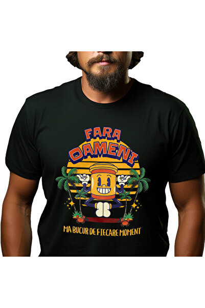 StoryGift Romania Tricou Barbati cu Pahar Vesel In pozitie De Yoga Pe Plaja T...