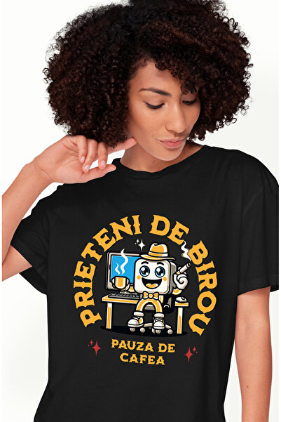 StoryGift Romania Tricou Femei Prieteni de birou calculator Working Friends c...