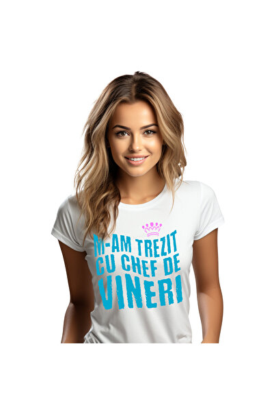 StoryGift Romania Tricou Femei cu Coroana Regala Roz Weekend Amuzantm <esaj A...