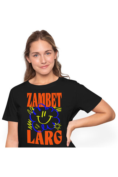 StoryGift Romania Tricou Femei cu Floare Colorata Zambitoare Zambet larg, Ins...