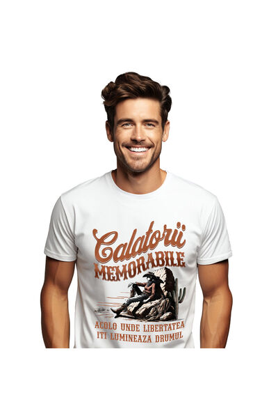 StoryGift Romania Tricou Barbati cu Femeie In Vestul Dsalbatic Cactus Tinuta ...