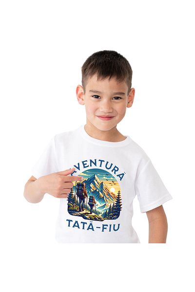 StoryGift Romania Tricou Copii cu Cuplu Supereroi Personajeiv Prin Munti Cu Rcsace Natura, natura,,White_8ANI