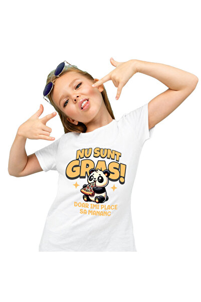 StoryGift Romania Tricou Copii cu Panda Gras Cu Felie Pizza Vesel Text Haios ...