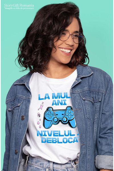 StoryGift Romania Women's T-Shirt with Video Game Controller Digital World, Gamer, Kids, Computer with Print, White_XL