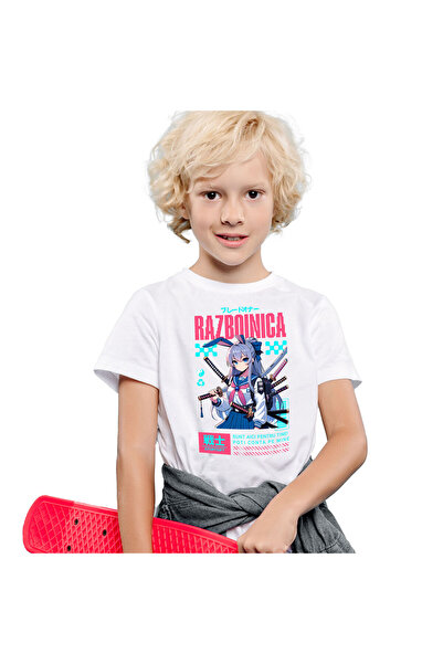 StoryGift Romania Tricou Copii cu Fata Stil Asiatica Cu ar Mov Sabii Ninja Ra...