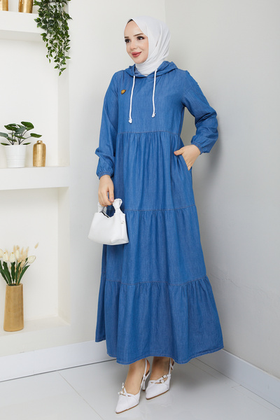 Pamuk Butik Căciulă de blugi Ferace cu glugă pentru femei