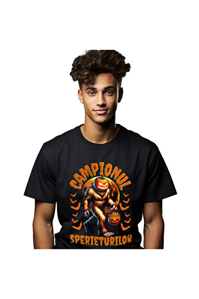 StoryGift Romania Tricou Barbati cu Monstru Cu Par Si Cap De Dovleac Bani In ...