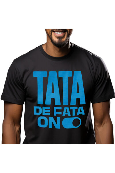 StoryGift Romania Men's T-Shirt with Button OF ON Love Dad From Daughter Family Love Aunt Dad with,Black_XL