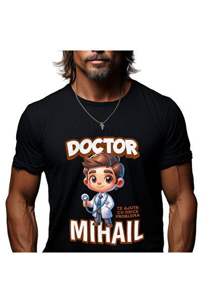 StoryGift Romania Tricou Barbati cu Barbat Animat Cu Halat Super Erou Doctor ...