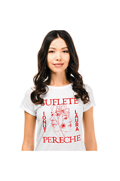 StoryGift Romania Tricou Femei cu Chip Uman Firaf Flori, Dragoste, Valentine'...