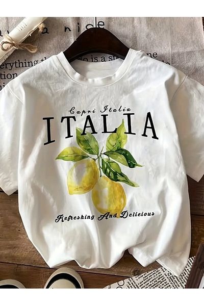 Touz Moda Μπλουζάκι Unisex Oversize με ιταλικό λεμόνι