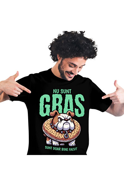 StoryGift Romania Tricou Barbati cu Caine Furios Cu Gogoasa Glazurata Lesa Cu...