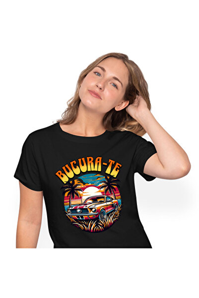 StoryGift Romania Tricou Femei cu Masina colorata DE curse Vintige Pe insula ...