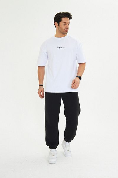 The Champ Clothing Ανδρικό μπλουζάκι Oversize μαύρο με στάμπα στην πλάτη, χαλαρή εφαρμογή, 100% βαμβάκι