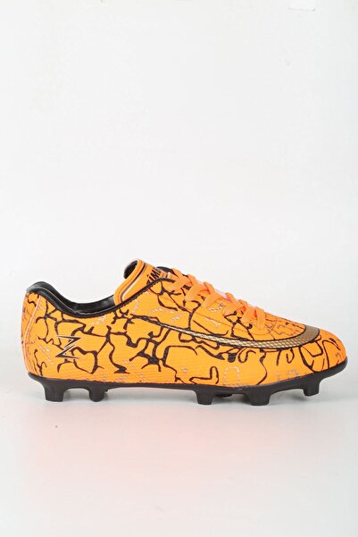 Zimbaa Orange Lace-Up Astroturf Football Shoes