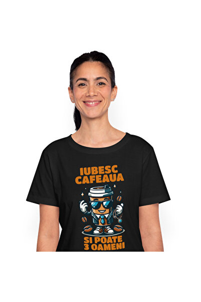 StoryGift Romania Tricou Femei cu Pahar De Cafea Office Style Costum Cu Ochel...