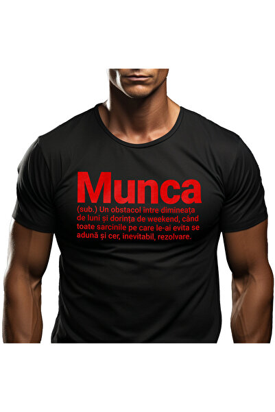 StoryGift Romania Tricou Barbati cu Mesaj Haios In Limba Romana Substantiv Si definitie Gluma Sarc,Black_XL