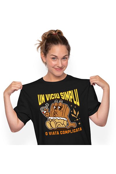 StoryGift Romania Tricou Femei cu Tableta De Ciocolata Relaxare Fumand Iubitorii De Ciocolata Si T,Black_S