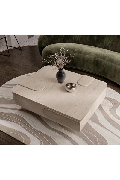 Sümeyra Marble Art HALLEY - Traverten Orta Sehpa