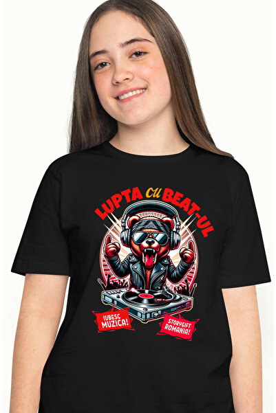 StoryGift Romania Tricou Femei urc dj, lupta cu beat-ul muzica, iubitorii de petrecere cu imprimeu BLK_M