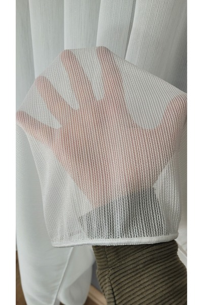 Cem al Tekstil Mat Çelik Tül Perde Ütü İstemez Kırışmaz (1/3 SIK PİLE) Pileli...