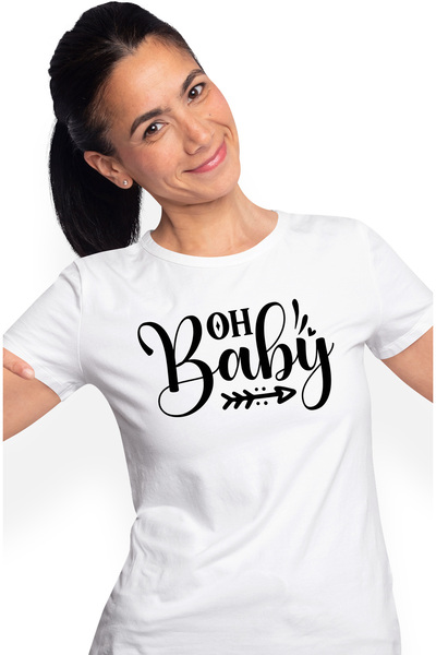 StoryGift Romania Tricou Femei pentru un copil mic cu mesajul "Oh, baby" - gr...