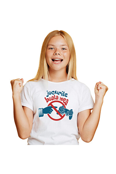 StoryGift Romania Tricou Copii cu Semn Interzis Mana Umana, Maneta Jocuri Vid...