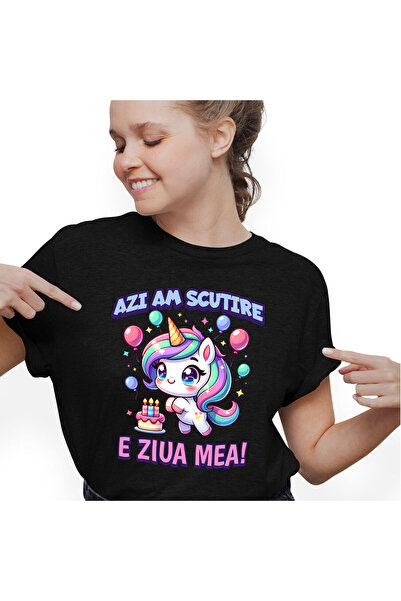 StoryGift Romania Tricou Femei cu Unicorn Vesel Multicolor Cu Coif Aniversar ...