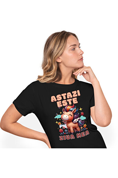 StoryGift Romania Tricou Femei cu Unicorn Vesel Mandru Cu Flori, Desene anima...