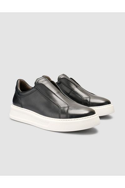Cabani 100% Genuine Leather Black Men's Sneakers