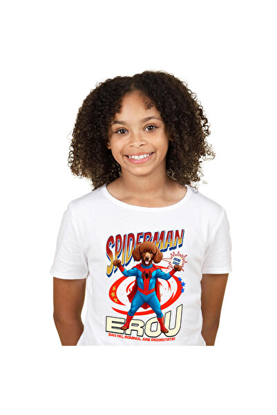 StoryGift Romania Tricou Copii cu Pudel / Poodle Caine In Costum de SpiderMan...