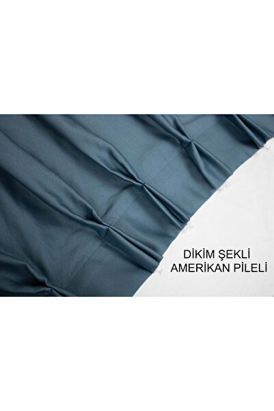 MebelPort Curtain Dauble Blackout Blackout Curtain Single Wing 1X2 American Pleated Background Curtain