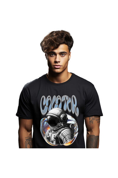 StoryGift Romania Tricou Barbati cu Astronaut Spatial Costum, Arta Abstracta ...