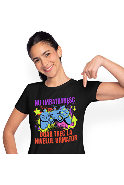 StoryGift Romania Tricou Femei cu Maneta Jocuri Video Arta Abstracta Desen Co...