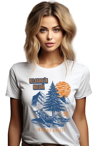 StoryGift Romania Tricou Femei relaxare în natura indinde oasele padure natur...